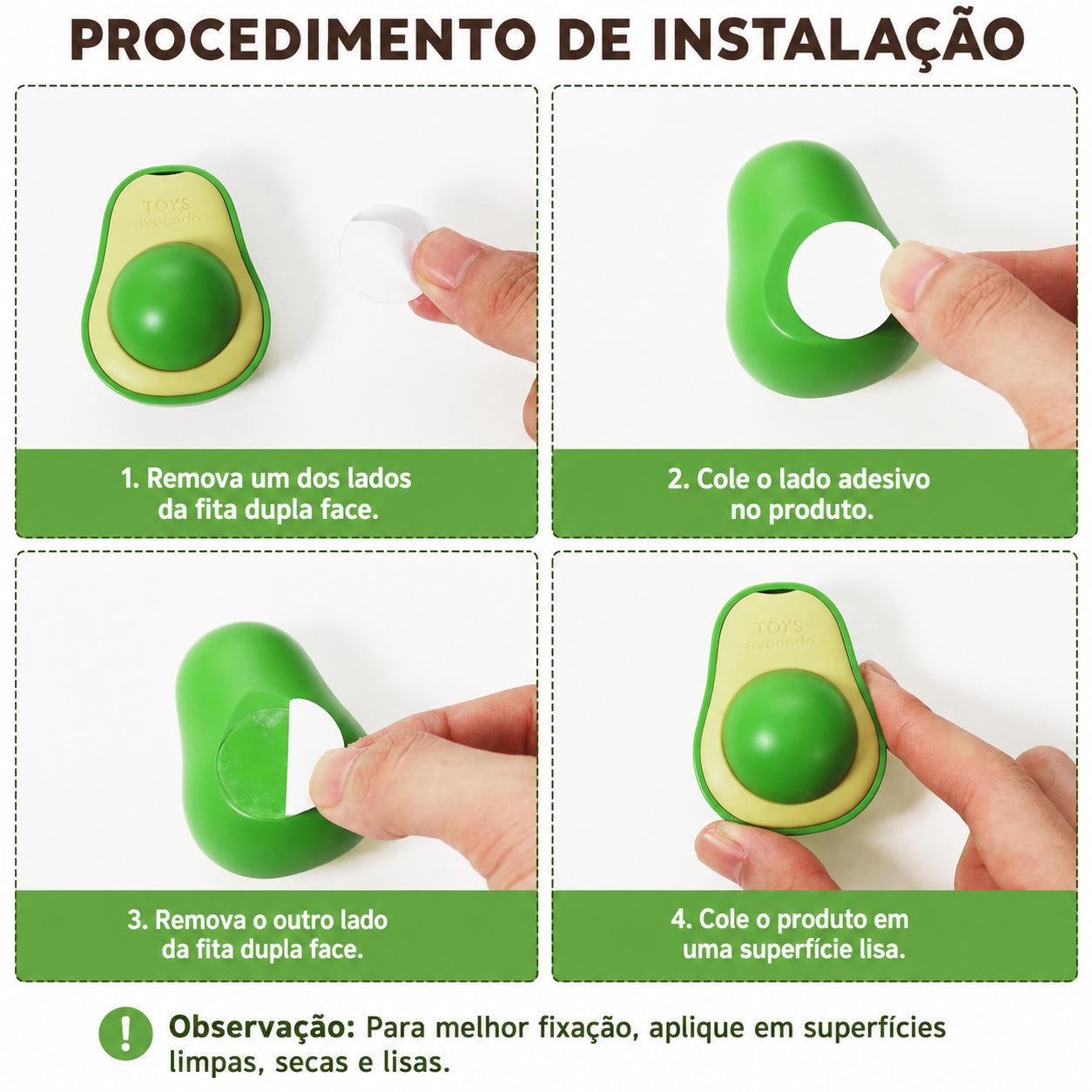 Bolinha de catnip formato abacate para gatos - brinquedo interativo Apê Pet - foto 2
