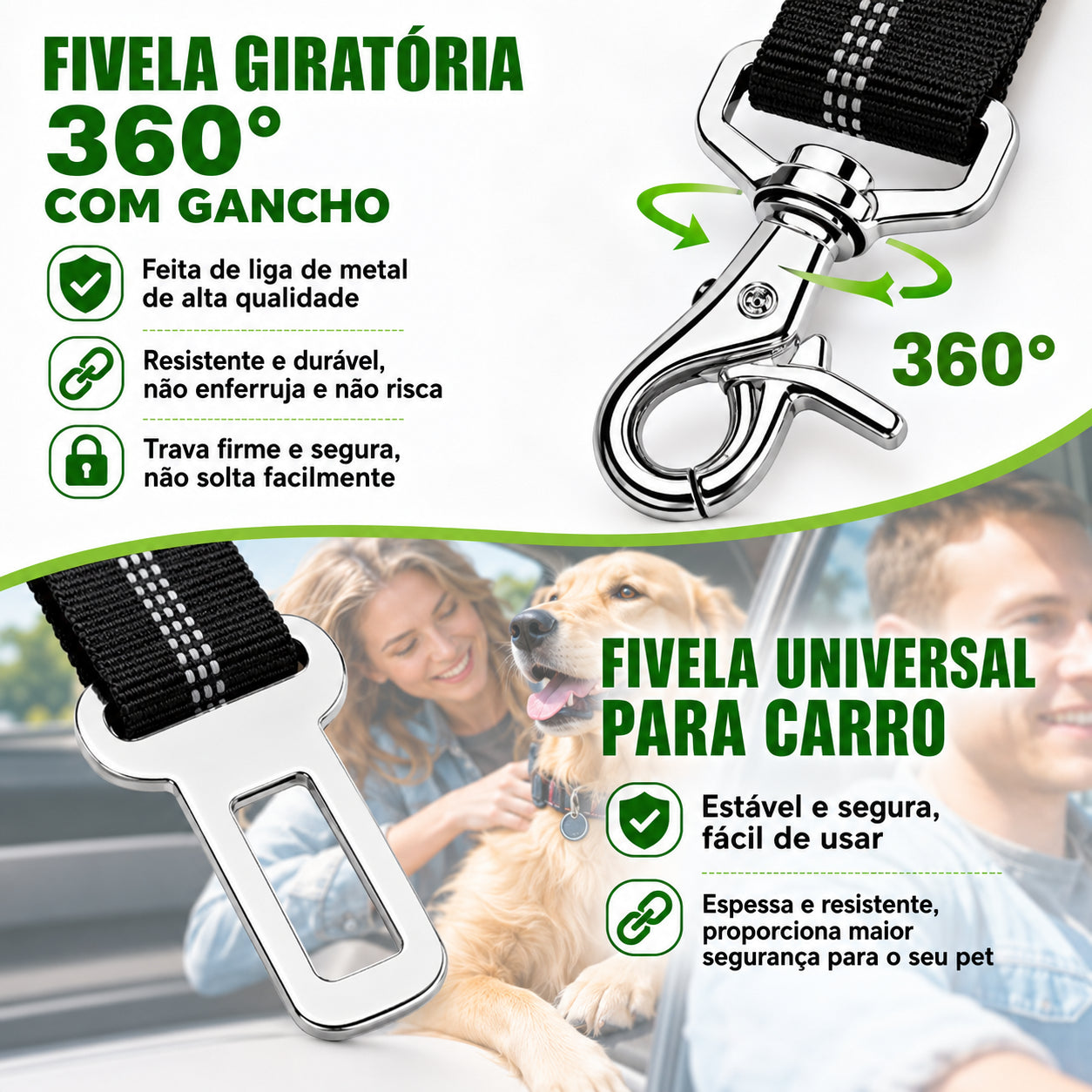 Cinto de segurança para pets no carro - proteção para cães e gatos Apê Pet - foto 5