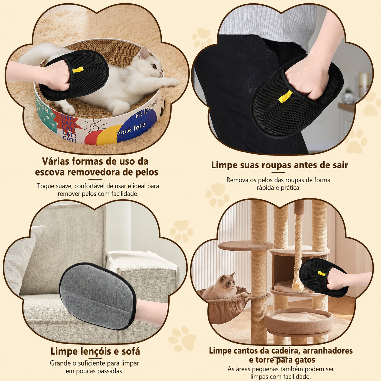 Luva tira pelos para pets - remove pelos de cães e gatos Apê Pet - foto 5
