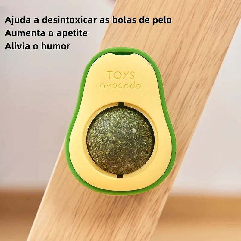 Bolinha de catnip formato abacate para gatos - brinquedo interativo Apê Pet - foto 4
