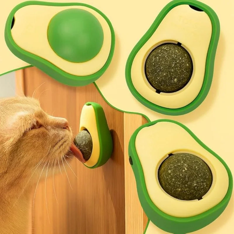 Bolinha de catnip formato abacate para gatos - brinquedo interativo Apê Pet