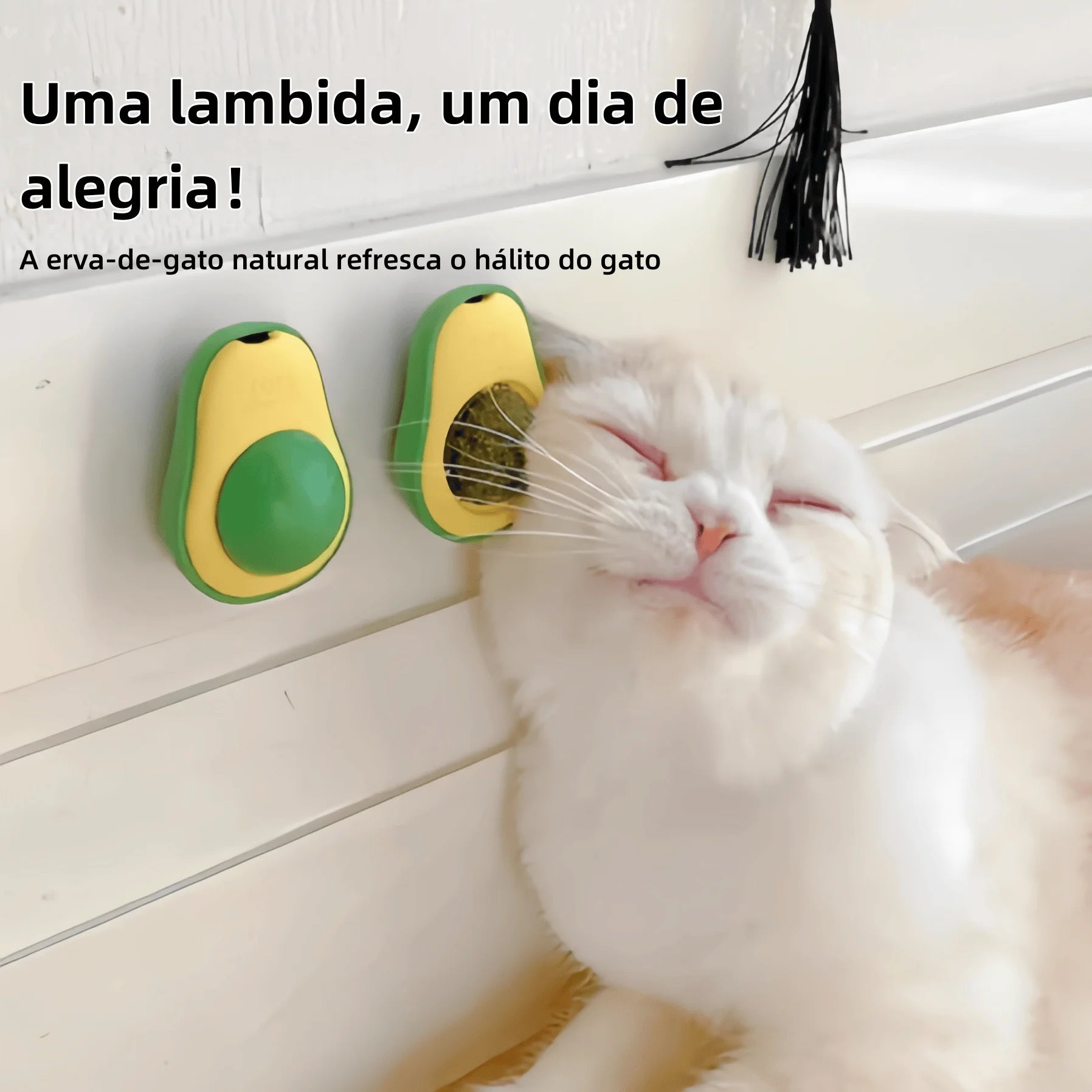 Bolinha de catnip formato abacate para gatos - brinquedo interativo Apê Pet - foto 5